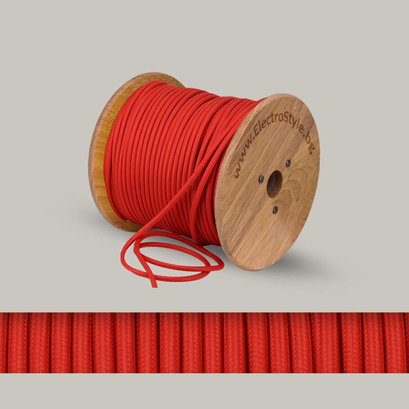 kabel tekstilen cherven 2x0.75mm2