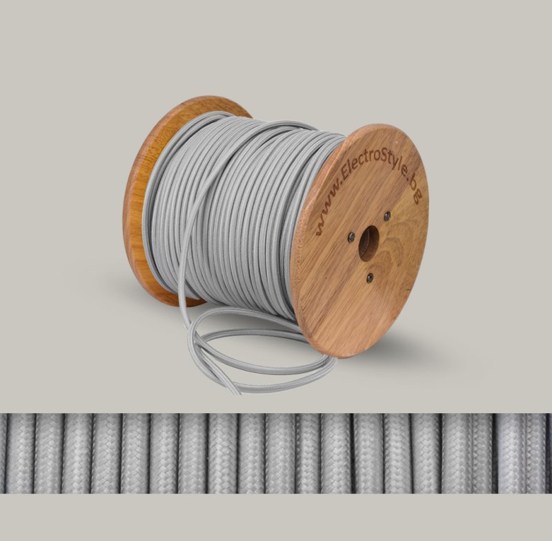 tekstilen kabel siv 2x0.75mm2