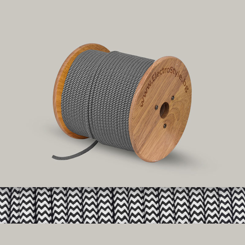 tekstilen kabel cherno bqla opletka 2x0.75mm2