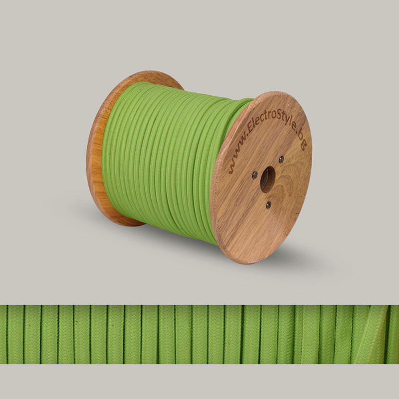 tekstilen kabel svetlo zelen 2x0.75mm2