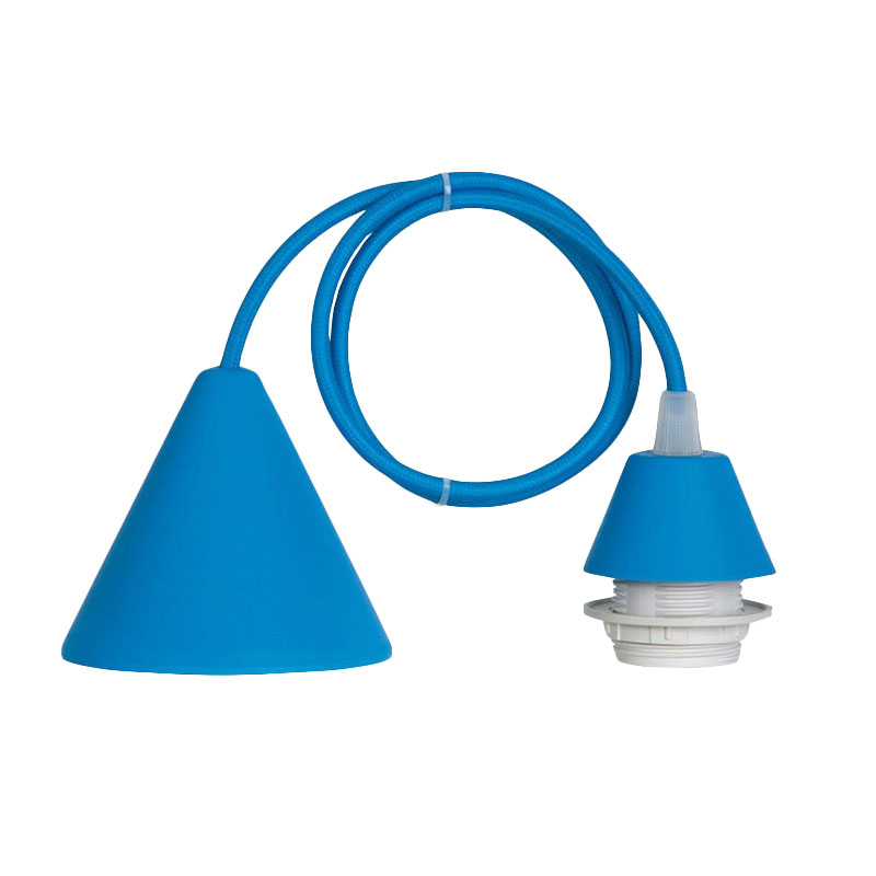 pendel cone pvc svetlo sin tekstilen kabel e27
