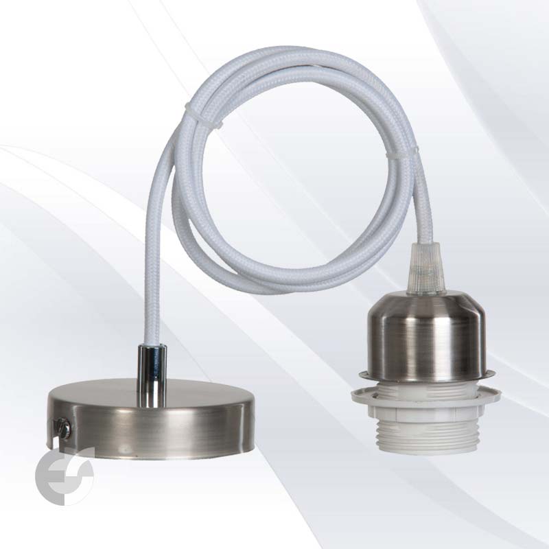 pendel one sateniran nikel i bql tekstilen kabel e27