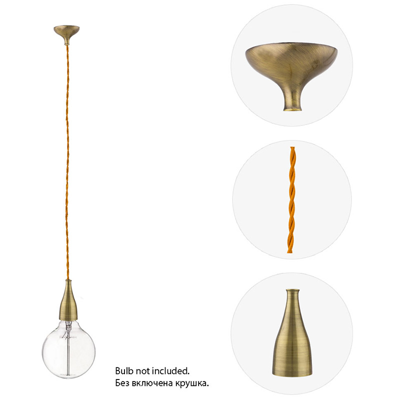 pendel drop star mesing i zlaten usukan kabel e27