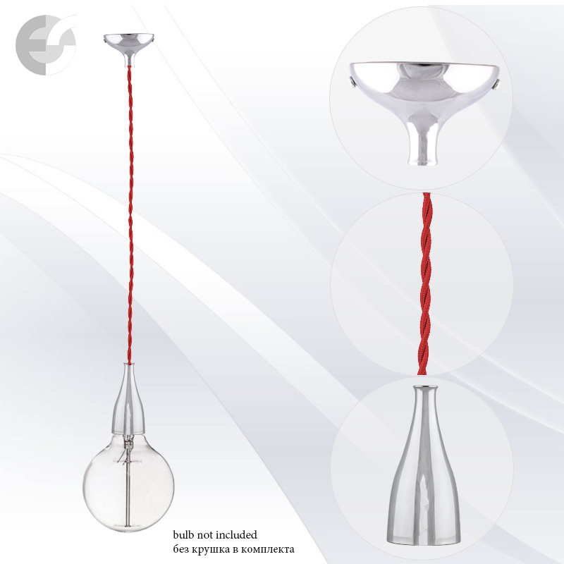 pendel drop s cherven usukan tekstilen kabel i ring f ga e27