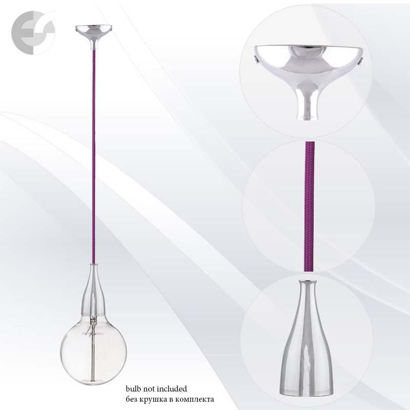 pendel drop hrom s tekstilen lilav kabel