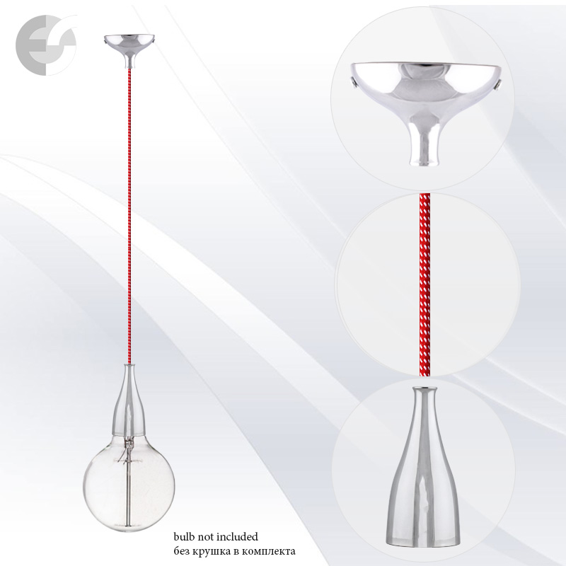 pendel drop hrom s tekstilen cherveno bql kabel