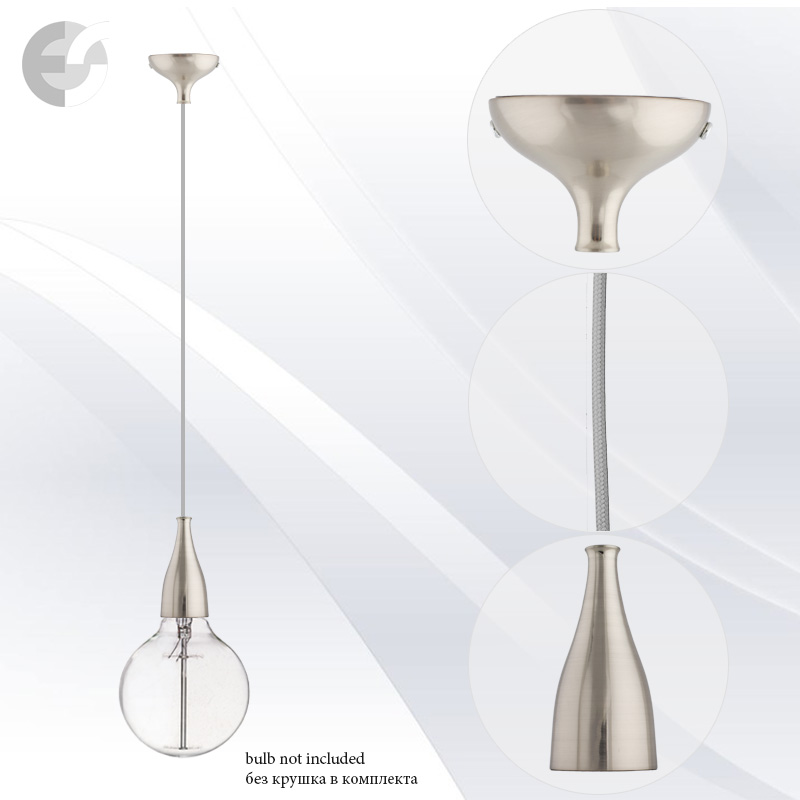 pendel drop matiran hrom i siv tekstilen kabel e27