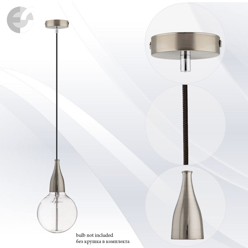 pendel drop matiran hrom s cheren tekstilen kabel