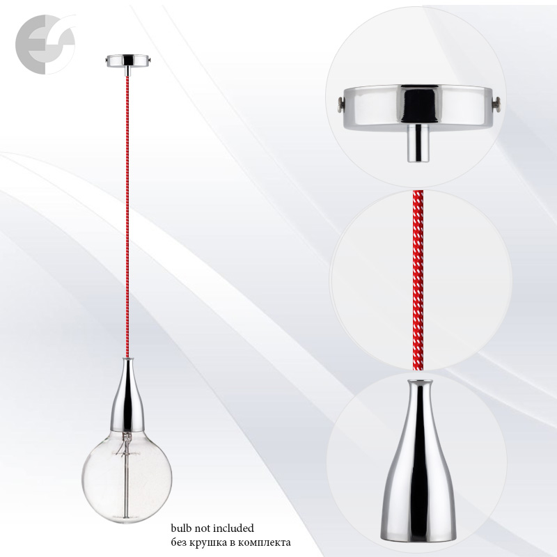 pendel drop hrom s cherveno bql tekstilen kabel