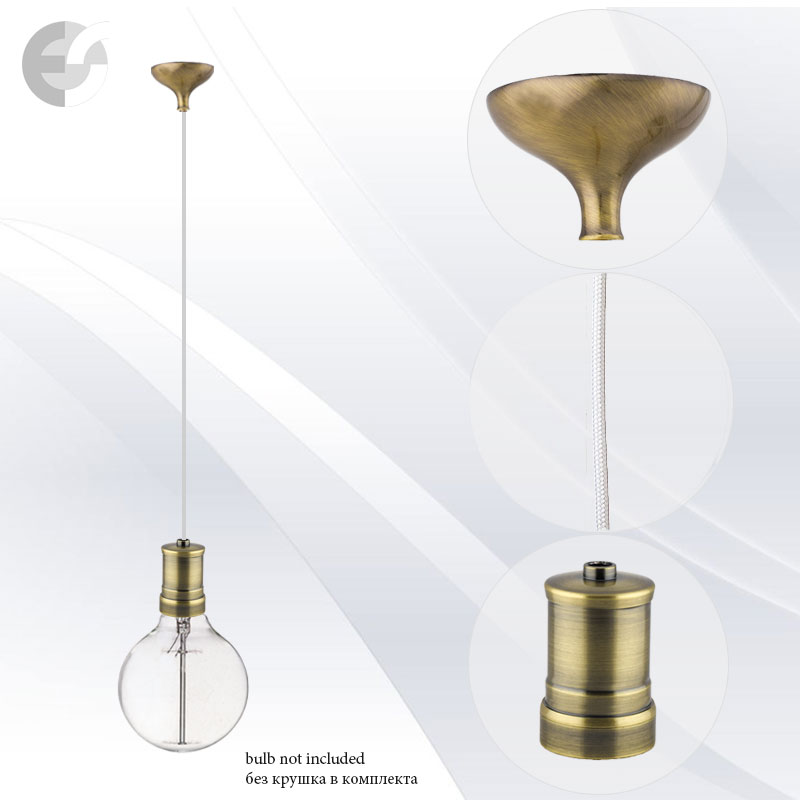 pendel retro 2 antichen mesing s bql tekstilen kabel