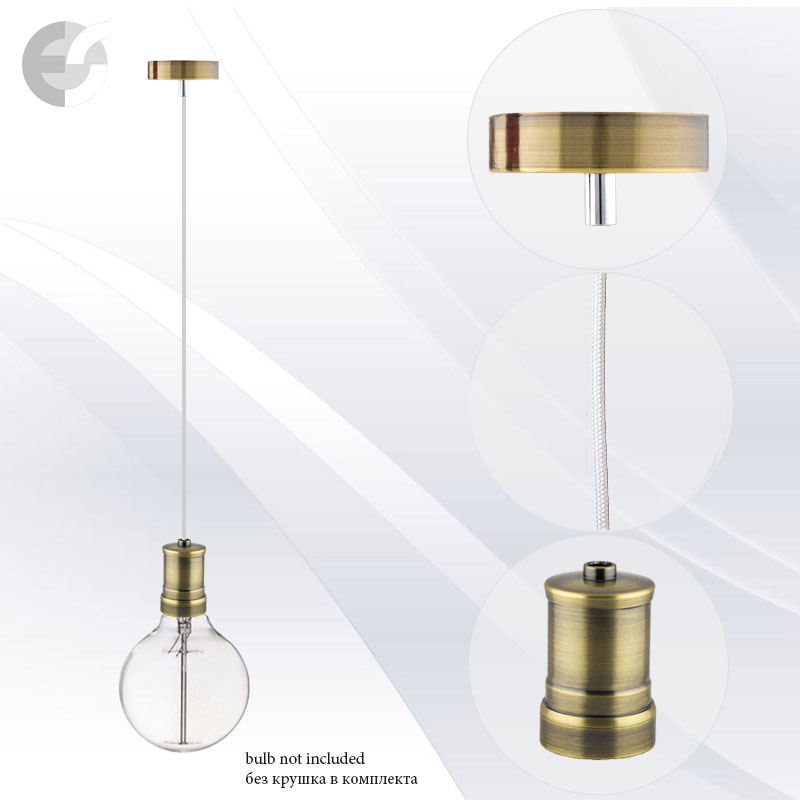 pendel retro 2 antichen mesing s bql tekstilen kabel