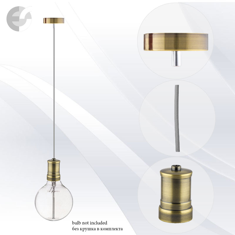 pendel retro 2 antichen mesing s tekstilen siv kabel