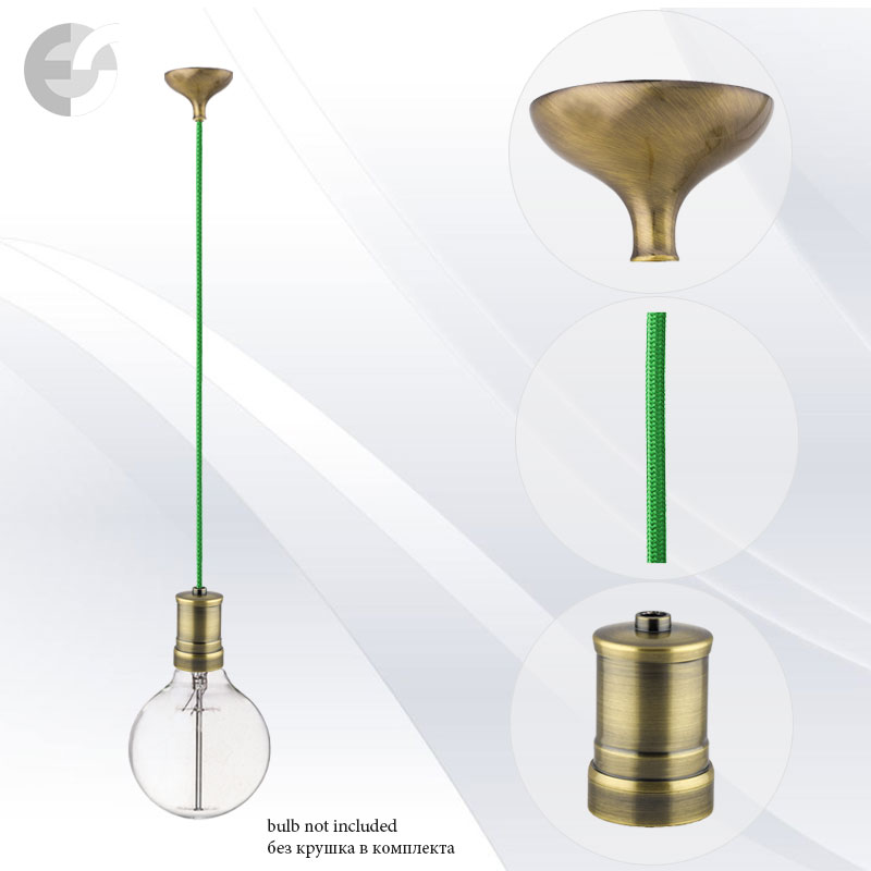 pendel retro 2 antichen mesing s tekstilen zelen kabel