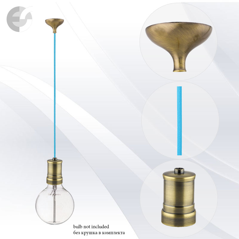 pendel retro 2 antichen mesing s tekstilen sin kabel