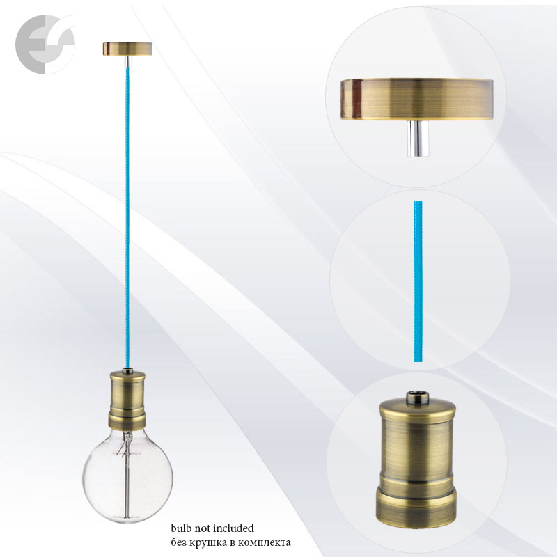 pendel retro 2 antichen mesing s tekstilen sin kabel