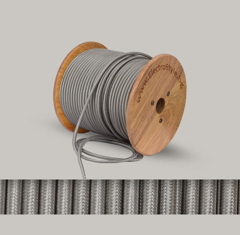 tekstilen kabel srebrist titan 2x0.75mm2
