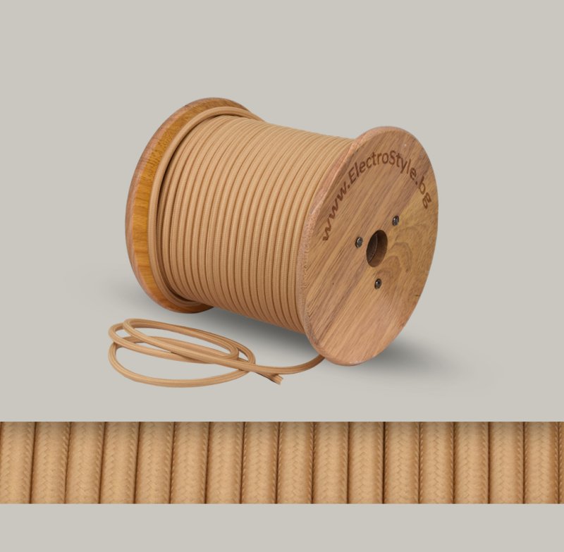 tekstilen kabel 2x0.75mm2 kapuchino 