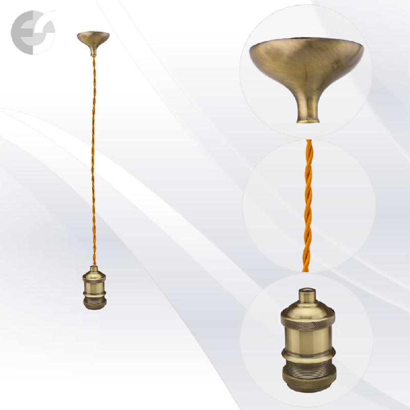 pendel retro 1 star mesing s tesktilen usukan zlaten kabel