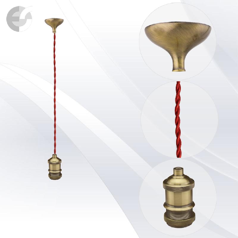 pendel retro 1 star mesing s tesktilen usukan cherven kabel