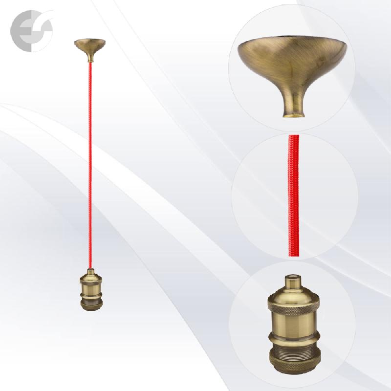 pendel retro 1 star mesing s tesktilen cherven kabel