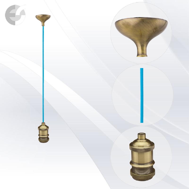 pendel retro 1 star mesing s tesktilen svetlo sin kabel