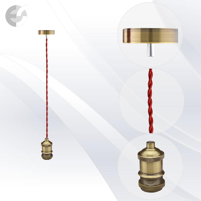 pendel retro 1 star mesing s tesktilen usukan cherven kabel