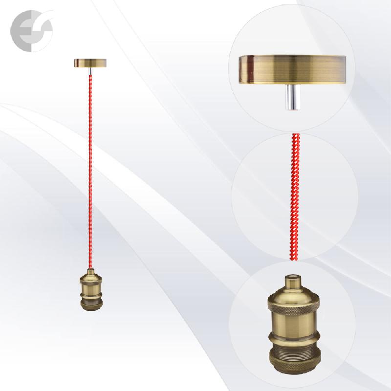 pendel retro 1 star mesing s tesktilen cherveno bql kabel