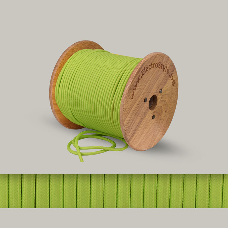 tekstilen kabel svetlo zelen neon 2x0.75mm2