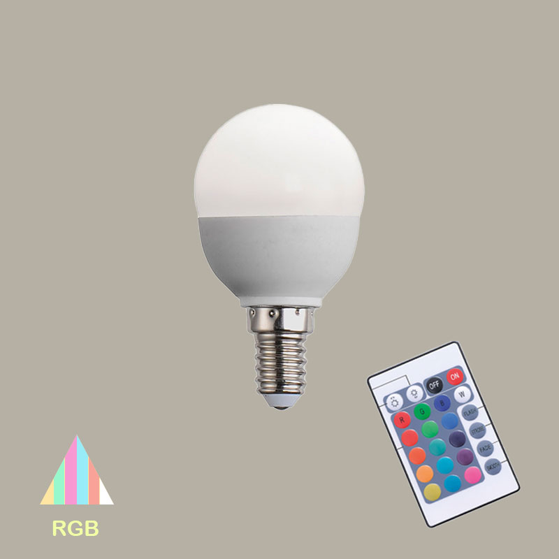 rgb led krushka s distantsionno 3.5W e14 3000k + rgb