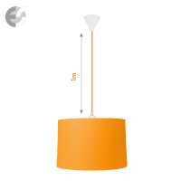 Полилей с текстилен абажур в оранжево