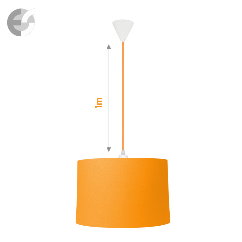 polilej s tekstilen abajur v oranjevo