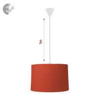 Полилей с текстилен абажур в керемидено червено