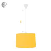 Полилей с текстилен абажур в жълто