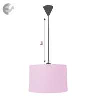 Полилей с текстилен абажур в бледо розово