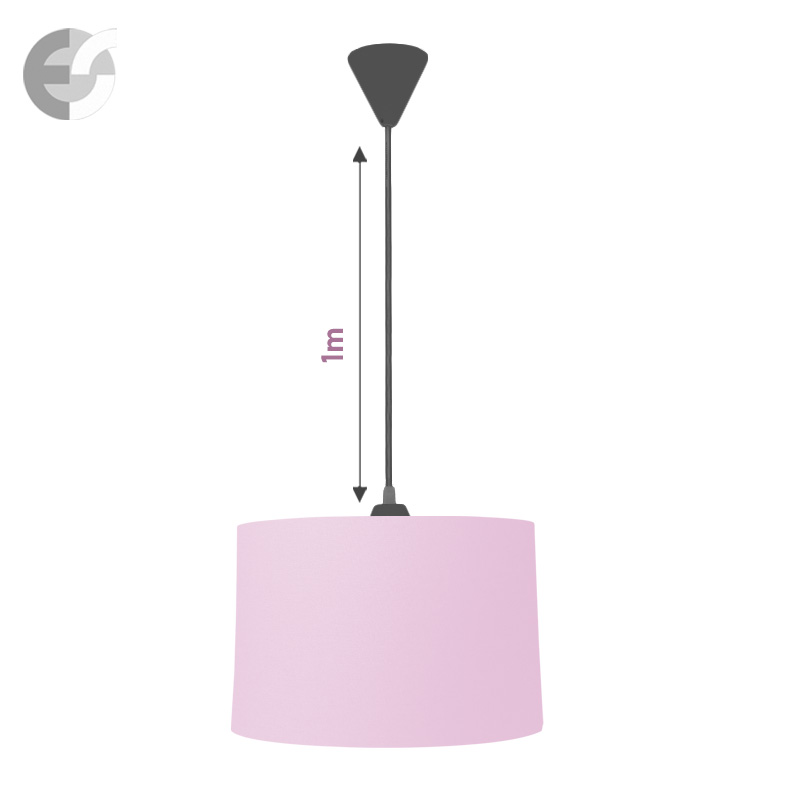 polilej s tekstilen abajur v bledo rozovo