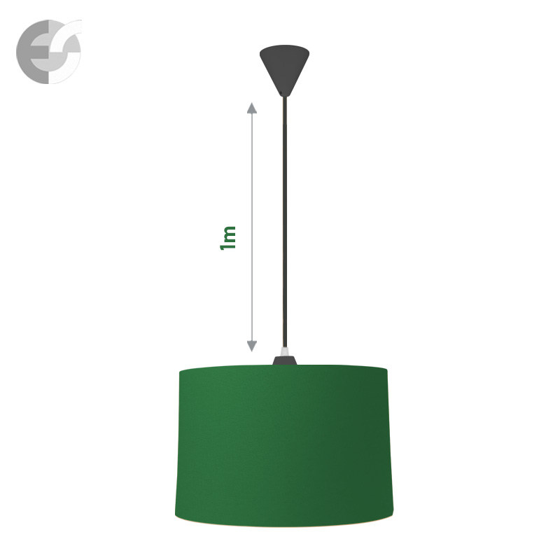 polilej s tekstilen abajur v tymno zeleno