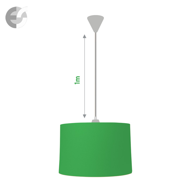 polilej s tekstilen abajur v zeleno