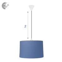 Полилей с текстилен абажур в синьо