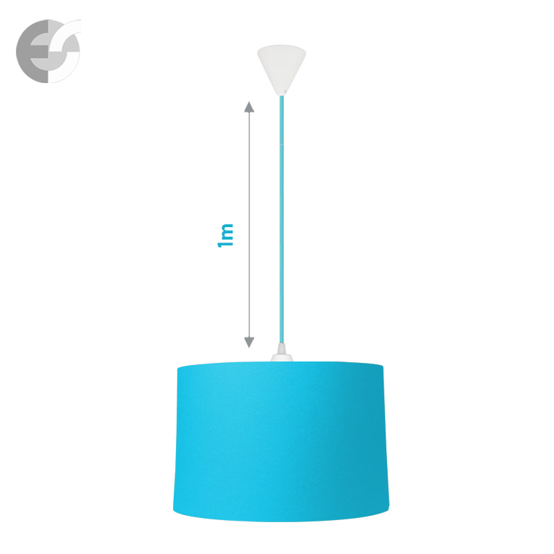 polilej s tekstilen abajur v svetlo sinьo