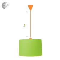 Полилей с текстилен абажур в зелено неон