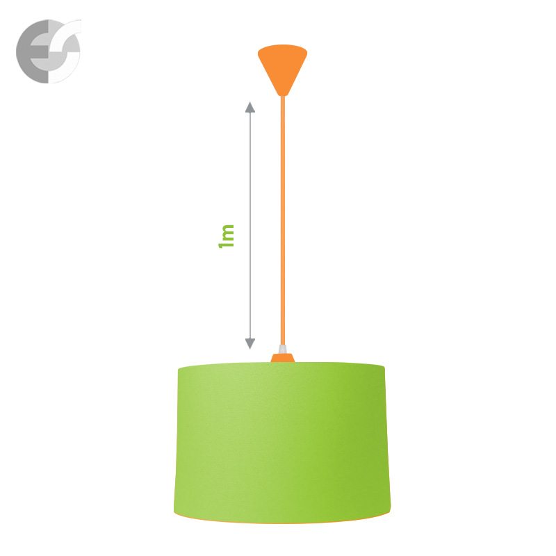 polilej s tekstilen abajur v zeleno neon