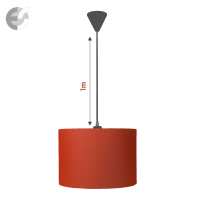 Полилей с текстилен абажур в червено