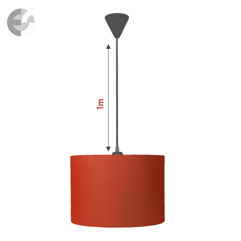 polilej s tekstilen abajur v cherveno