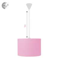 Полилей с текстилен абажур в бледо розово