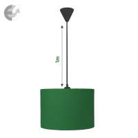 Полилей с текстилен абажур в тъмно зелено