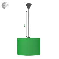 Полилей с текстилен абажур в зелено