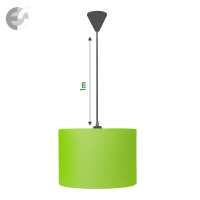 Полилей с текстилен абажур в зелено неон