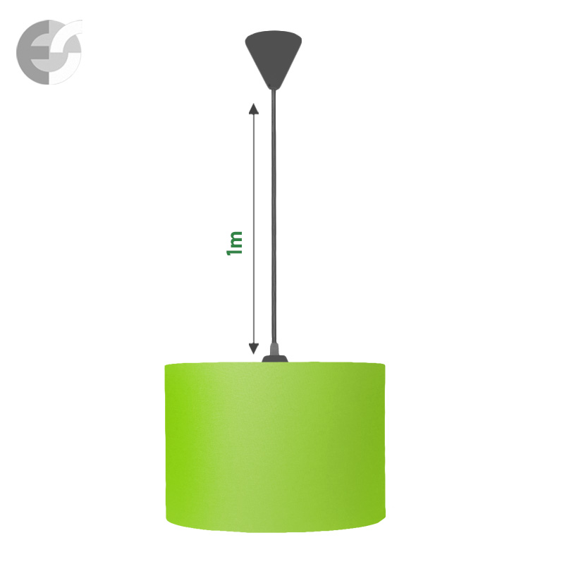 polilej s tekstilen abajur v zeleno neon