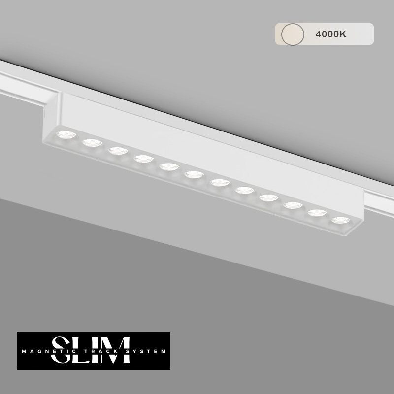 magniten osvetitel 12W 4000k 48v slim grille