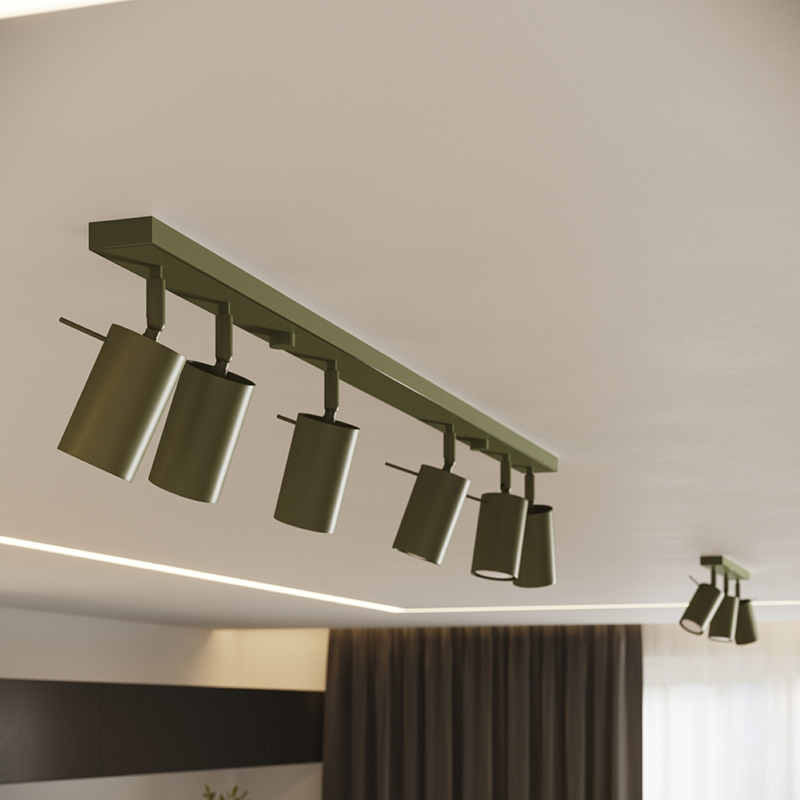 linejna spot lampa ring 4l maslinenozelena